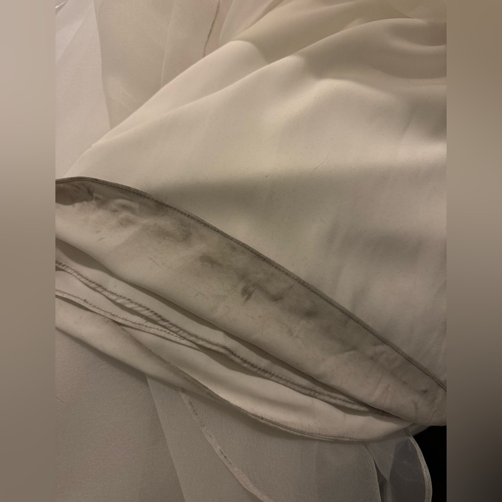 Jenny Yoo White Off-the-Shoulder A-Line Wedding Dress - Picture 15 of 16